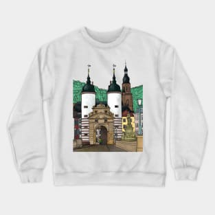 Heidelberg Old Bridge, Heidelberg on the Neckar Crewneck Sweatshirt